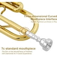 thumbnail image 4 of BOBOKY Bb Standard Trumpet for Beginners Students Brass Instrument with Hard Case 7C Mouthpiece Cleaning Cloves Full Starter Kit for Kids Adults.Gold, 4 of 7