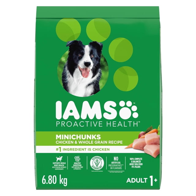Iams Minichunks Adult Dry Dog Food Chicken & Whole Grains Recipe 10kg