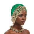 thumbnail image 4 of XASZHN Turban à Franges Multi-Couches pour Femmes Musulmanes Couverture de Chimiothérapie Cancer Vert_002 m, 4 of 4