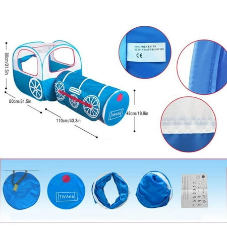 Fyydes Tente De Jeu Pour Enfants Tunnel De Jeu Pour Enfants Tente De Train Maison De Jeu Pliable Pour Bebe Enfant En Bas Age 2 En 1 Avec Tunnel Playhouse Walmart Canada