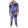 thumbnail image 3 of Yiaed Night Sky Winged French Bulldog Print Men’s Pajamas Set - Long Sleeve Button Down Sleep Shirt and Pajama Bottoms Sleepwear Set Mens Pjs Sets Men's Pajama Bottoms-Large, 3 of 7