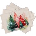 thumbnail image 2 of Christmas Tree Placemats Set of 4 for Dining Table, Colorful Xmas Pine Trees Snowflake Washable Non-Slip Heat Resistant Linen Fabric Place Mats 12x18 in Party Decor Winter Holiday, 2 of 7