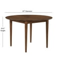 thumbnail image 3 of Bonito Midnight Blue Faux Leather 5-Piece Round Dining Set in Walnut Finish, 3 of 10