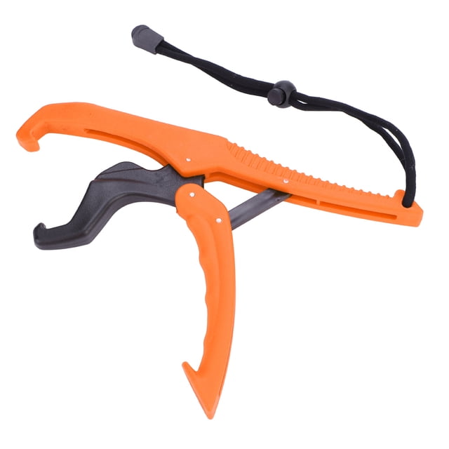 Pinza de pesca, herramienta de engranaje, soporte de aparejos de agarre ABS, abrazadera de pescado con cuerda ajustable (naranja, S)