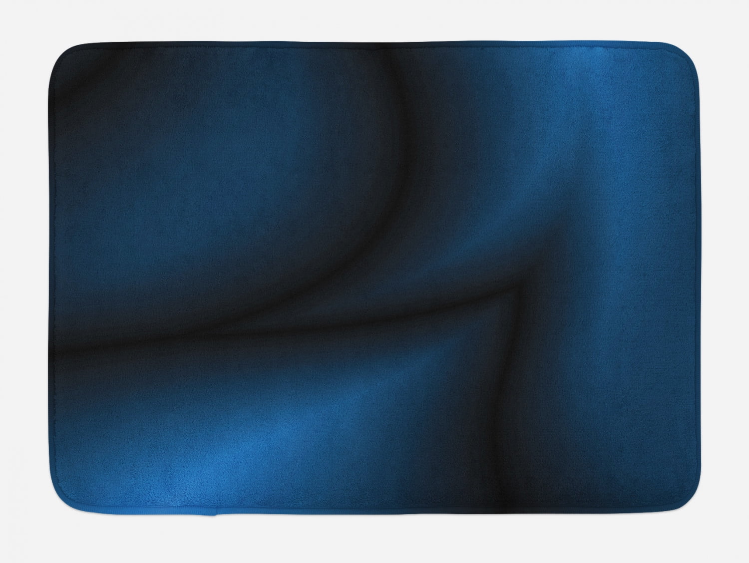 Navy Blue Bath Mat, Deep in the Majestic Ocean Themed Dark Blue Colored