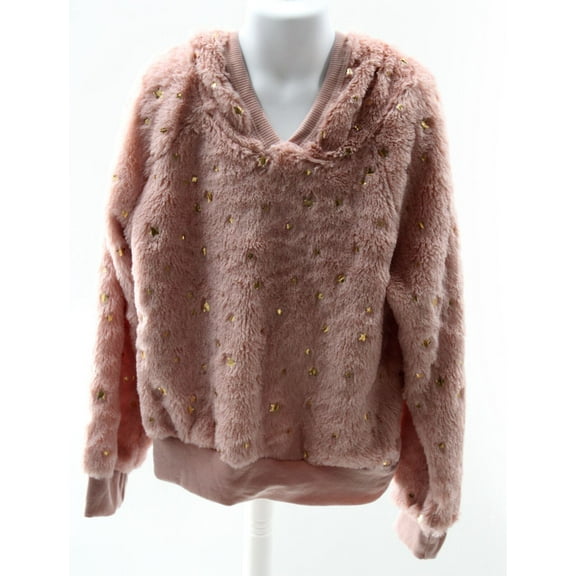 Little Girls Hoodie RMLA Little Girls Faux Fur Hoodie Size 10 Light Pink