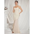 thumbnail image 5 of Elegant Ruched Bodycon Mermaid Evening Gown with Lace Overlay, 5 of 7