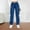 Blue, variant on Cargo Denim Pants for Women Blue Straight Wide Leg Jeans Trendy Multi-pocket Streetwear Outdoor Work Going Out High Waist Pants