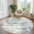 thumbnail image 5 of UERMEI 8'x8' Round Area Rugs for Living Room, Washable Non Slip Indoor Rug for Bedroom Home Decor Carpets, Modern Abstract Printed Carpet, Blue, 5 of 7
