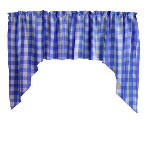 Swag Valance Cotton Gingham Checkered Print 58" Wide / 36" Tall