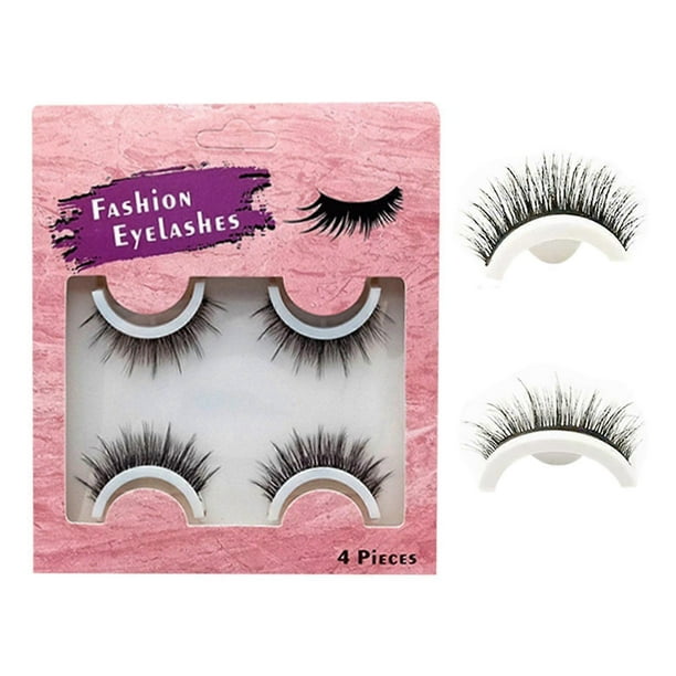 2 Pairs Self-Adhesive False Eyelashes No Glue Reusable Natural Fluffy Long Eyelash Extensions Makeup Thick
