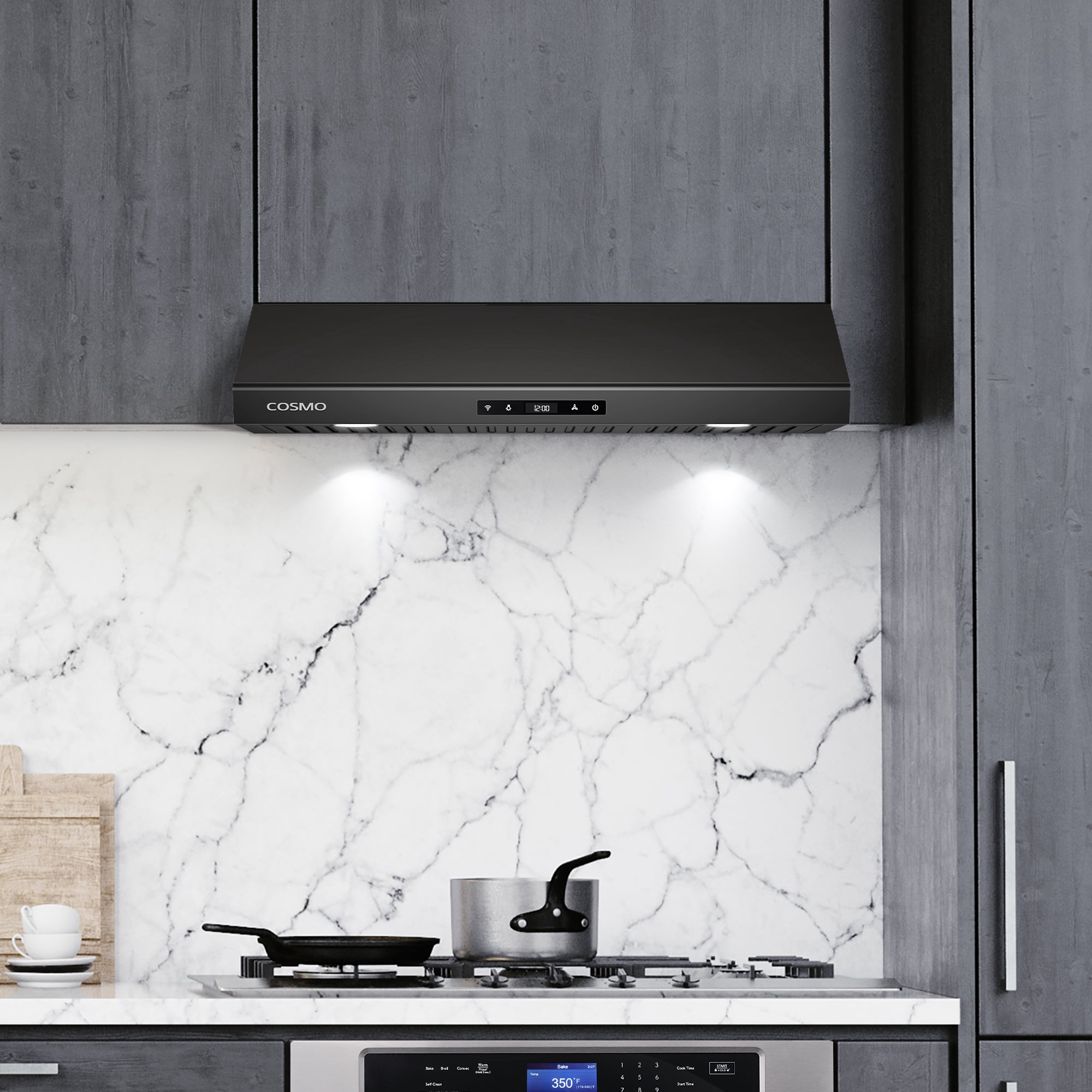 30 in. Haven Collection Ducted Under Cabinet Range Hood, Touch Controls, LED Lights in Matte Black