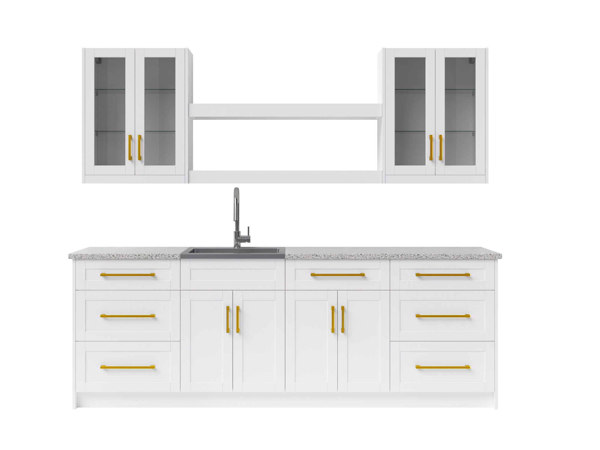 Home Wet Bar 12Piece 24 in. Set with Contemporary Brushed