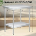 thumbnail image 3 of ChaoLink 30x24x35 Inch Stainless Steel Kitchen Work Table with Adjustable Shelf – Outdoor Food Prep Table for Kitchen, Restaurant & Bar, 3 of 7