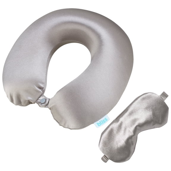 Bliss Neck Pillow Set - Lightweight U-Shaped Memory Foam Travel Neck Pillow with Matching Eye Mask