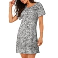 thumbnail image 2 of Fotbe Silver Glitter Bata de Dormir para Mujer con Estampado, Camisón de Algodón de Manga Corta, Ropa de Dormir Casual, 2 of 6