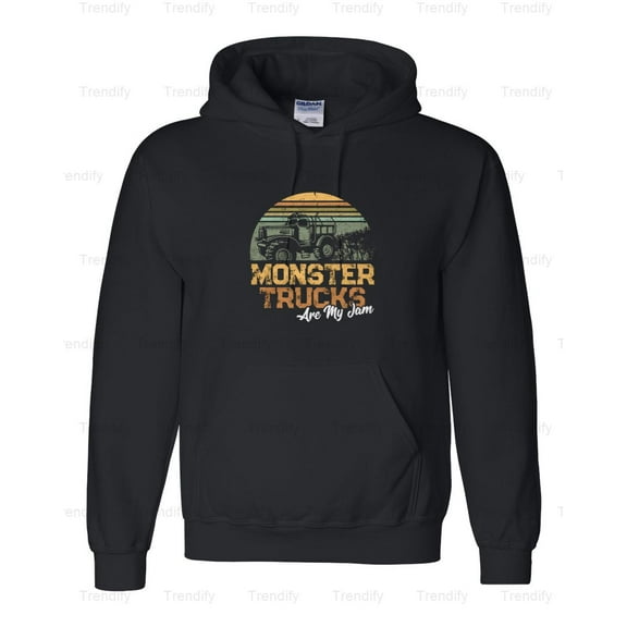 Funny Monster Truck Are My Jam Vehicle Retro Hoodie M3082628, Up to Size 5XL