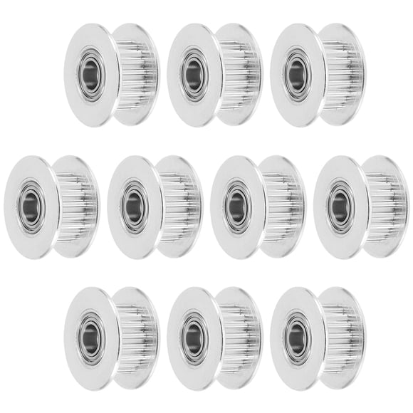 KALLORY 10PCS Timing Gears Aluminum Silver for High-reduction Drive Applications