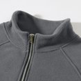thumbnail image 5 of Fleece Sweatshirts for Men with Zipper Stand Collared Long Sleeve Golf Shirts Mens Casual Solid Color Pullover Thermal Warm Work Sweatshirt Tops, 5 of 7