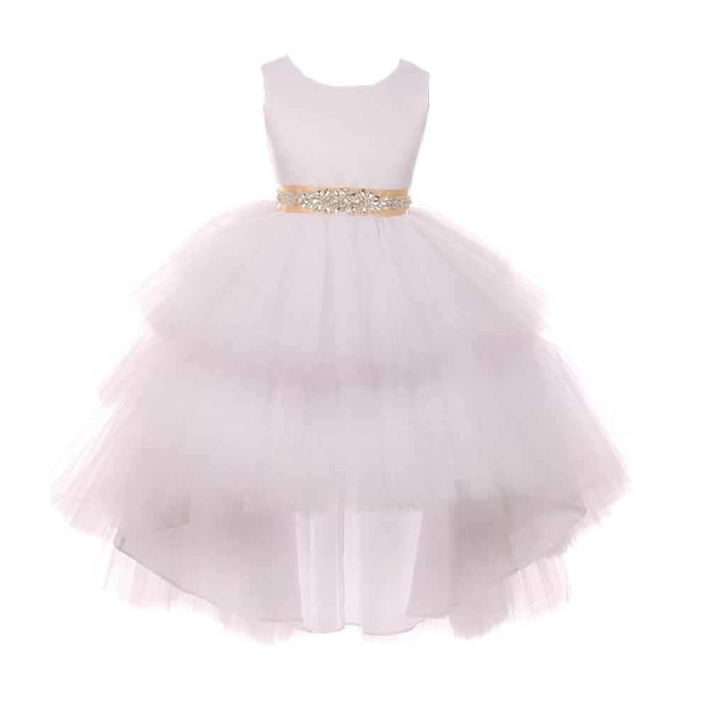 white and gold junior bridesmaid dresses