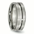 thumbnail image 4 of Titanium Grooved 8mm Brushed and Polished Band Ring 9 Size, 4 of 6