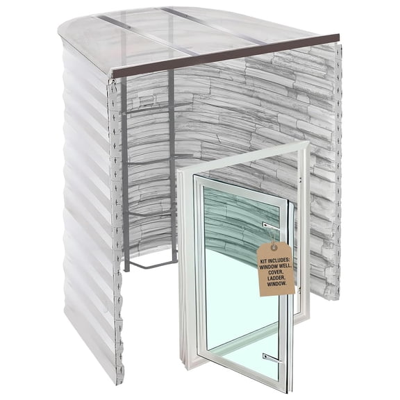 Sloped Heavy-Duty Small Window Well Cover (40"W x 18"L)