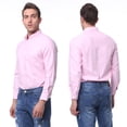thumbnail image 6 of Men Pure Color Oxford Shirt Business Formal Dress Shirts Long Sleeve Big Size Cloth, 6 of 8