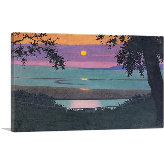 ARTCANVAS Sunset At Grace Orange And Violet Sky 1918 Canvas Art Print by Felix Vallotton - Size: 18" x 12" (1.50" Deep)