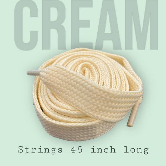 Strings Cream Shoelaces 3/4 Wide 45" For shoes & Sneakers Fast Ship