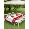 thumbnail image 3 of Outdoor Tablecloth with Umbrella Hole and Zipper, Valentine's Day Rectangle Table Cloth 54x80 Inch Waterproof Tablecloth, Red Gnomes Love Tree Branches Roses Picnic Table Cover for Patio Camping, 3 of 7