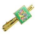 thumbnail image 1 of Tropical Rainforest Tree Frog Balancing Act Square Tie Bar Clip Clasp Tack- Silver or Gold, 1 of 5
