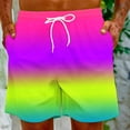 thumbnail image 4 of Xysaqa Mens Swim Trunks, Men's Big & Tall Board Shorts, Men Casual Breathable Gradient Summer Beach Shorts with Drawstring S-5XL, 4 of 9