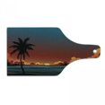 thumbnail image 1 of Fiji Cutting Board, Dramatic Illustration of a Sunset Scene, Decorative Tempered Glass Cutting and Serving Board, in 3 Sizes, by Ambesonne, 1 of 2
