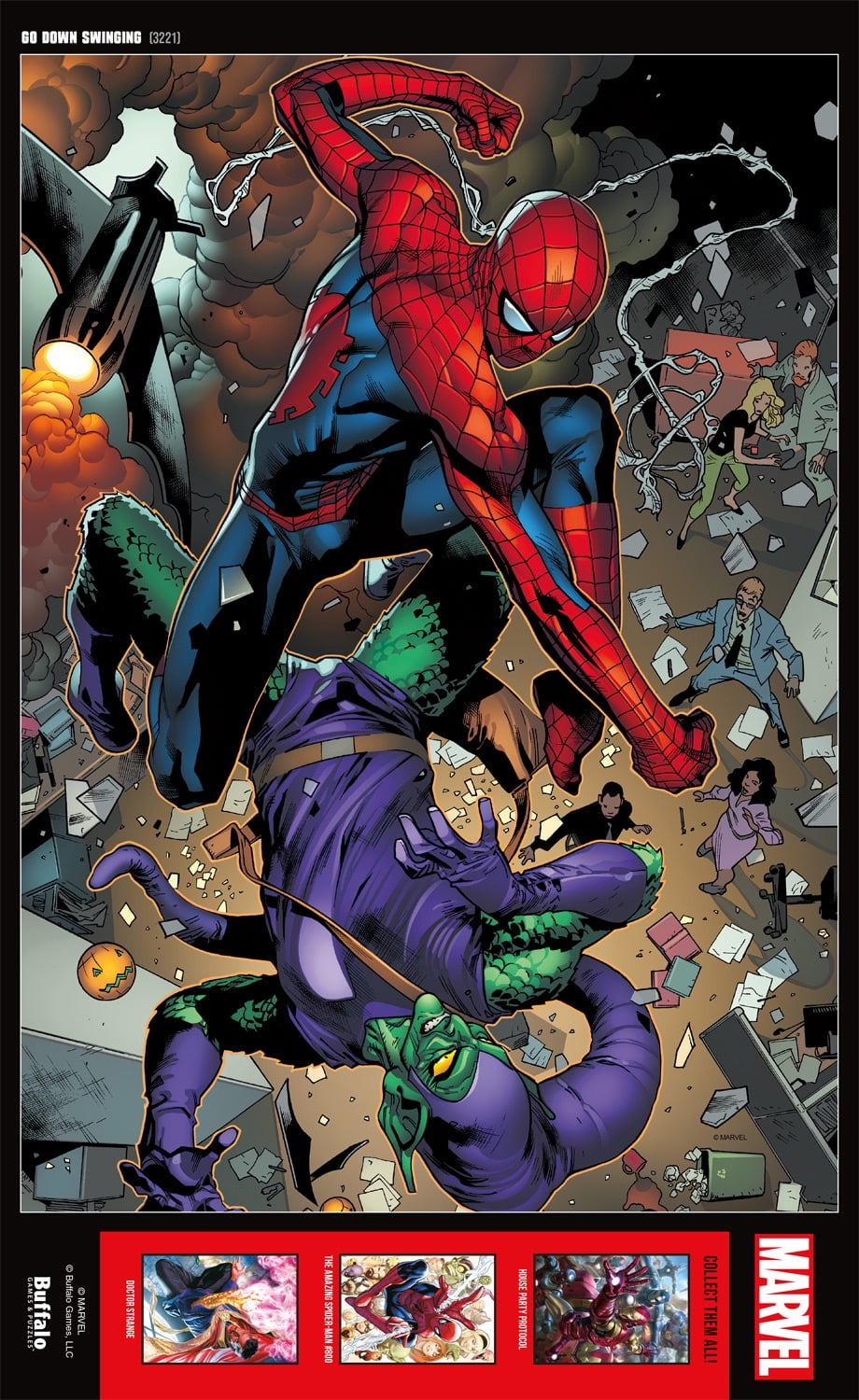 Buffalo Games 500-Piece Marvel Go Down Swinging Jigsaw Puzzle
