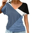 thumbnail image 1 of Lydiaunistar Women's Plus Size Casual Short Sleeve V-Neck Spring Tops Blouse, Soft Polyester Daily Work Party Vacation, Asian Fit Sizing Navy, 1 of 6