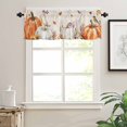 thumbnail image 3 of Fall Thanksgiving Kitchen Valances for Windows 42x18 Inch Kitchen Curtains Valances Rod Pocket Orange White Pumpkin Farmhouse Leaves Bathroom Window Valances for Window Treatment Decor, 3 of 6
