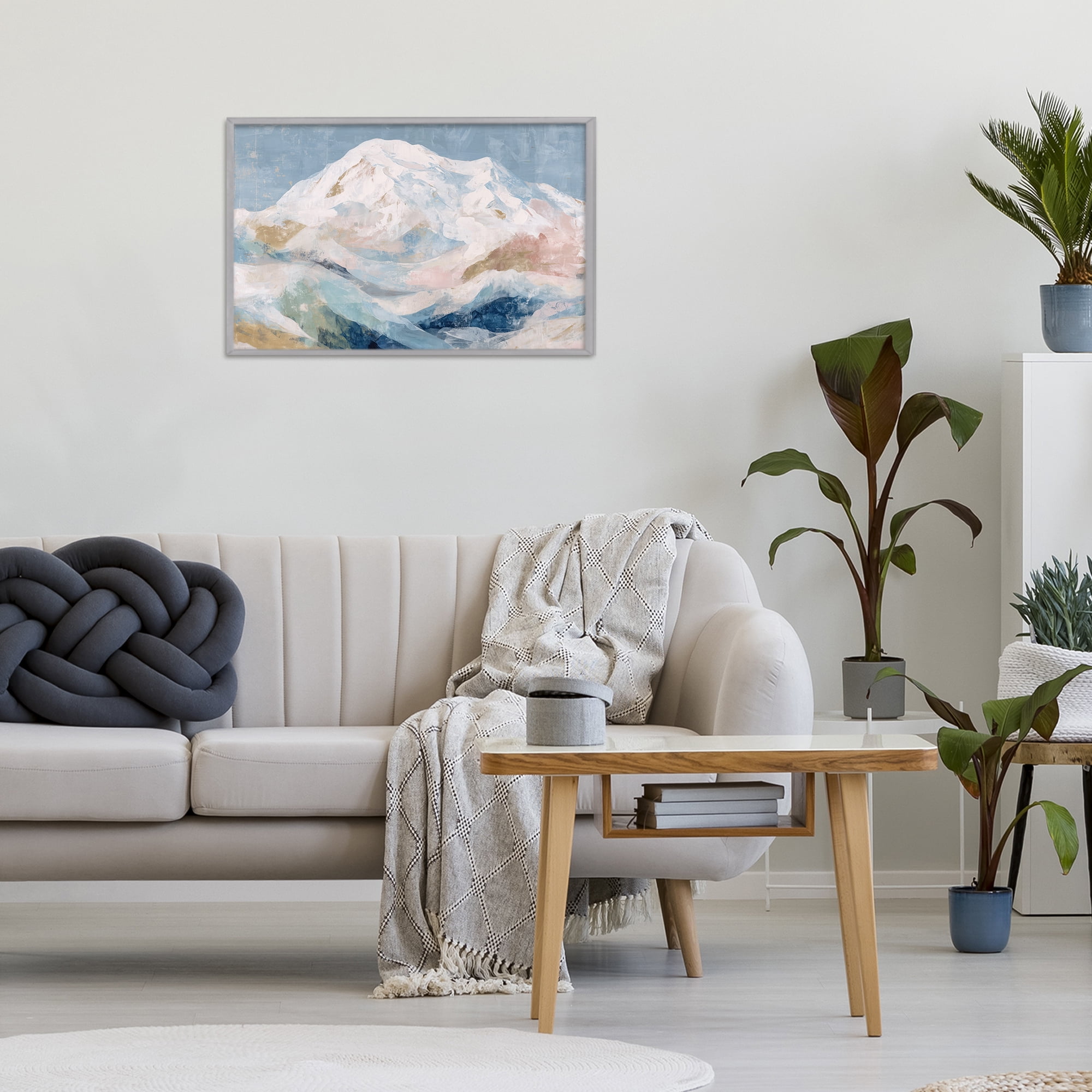 Stupell Industries Icy Mountain Range at Dusk Gray Framed Giclee Art, design by Chromatic Storm Studio