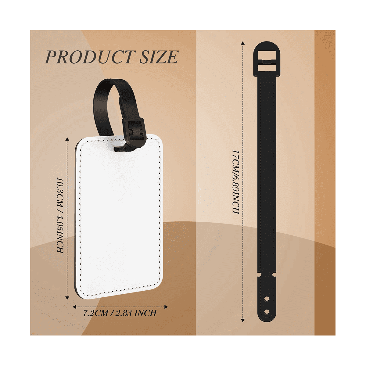 8Pcs Sublimation Luggage Tags Name Tag Blank Suitcase Tags Heat