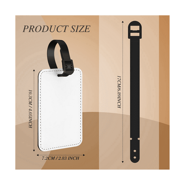 8Pcs Sublimation Luggage Tags Name Tag Blank Suitcase Tags Heat