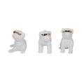 thumbnail image 6 of Bulldog Figurines for Home Decor - Modern Ceramic Sculpture for Living Room, Shelf, Coffee Table, and Office Display- Glam Pug Statues Ornaments for Bathroom Counter - Set of 3, 7", 6",6",  White, 6 of 12