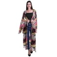 thumbnail image 1 of Moomaya Cardigan Long en Georgette de Viscose Imprimée à Manches Fendues pour Femmes, 1 of 5