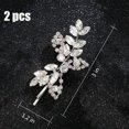 thumbnail image 2 of 2 Pieces Rhinestone Bridal Hair Clips Leaf Bridal Wedding Hair Pins Crystal Hair Clips Silver Rhinestone Jewelry Barrette for Brides Bridesmaids Flower Girls, 2 of 4