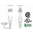 thumbnail image 6 of Cable Leader 3Ft Universal Ac Power Cord Nema 5-15P To C13 18Awg White, 6 of 6