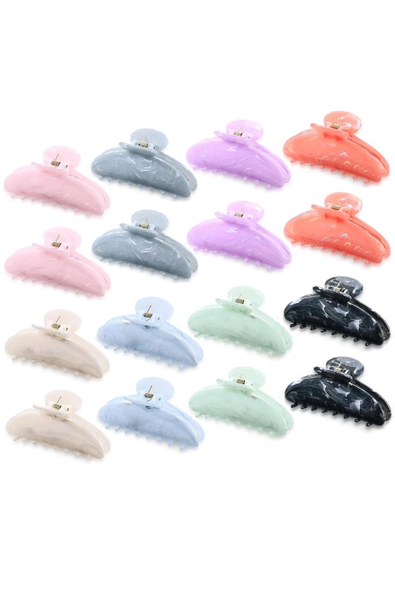 Hair Claw Clips 16 Count Gradient Color 4.33 Inch Styling Accessory