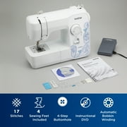 Brother LX3817 Reliable Beginner Full-Size Sewing Machine with 17 Built-In Stitches, Jam-Resistant Drop-In Bobbin & Free Arm for Sleeves and Pants