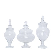 Efavormart Set of 3 Glass Apothecary Candy Jars With Lids - 10/12/14