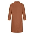 thumbnail image 6 of Olyvenn 2024 Women's Long Sleeve Lapel Collar Open Front Drape Pockets Outwear Long Cardigan Blazer Coat Outwear Trench Overcoat Brown 8, 6 of 6