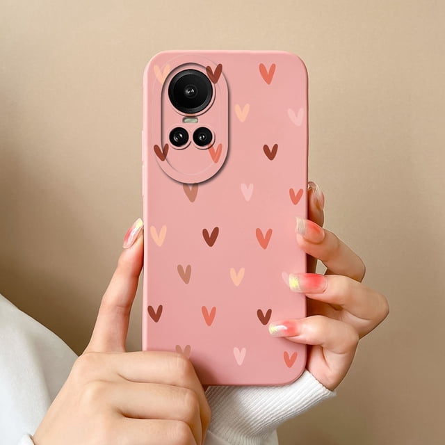 Cases For Oppo Reno 10 Pro 5G Heart Butterfly Full Protection Soft Liquid Silicone Black Phone Cover For Oppo Reno10Pro Funda TYP5 OPPO Reno 10 Pro