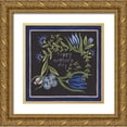 thumbnail image 1 of Shamp, Cindy 12x12 Gold Ornate Wood Framed with Double Matting Museum Art Print Titled - Blue Flowers II, 1 of 4