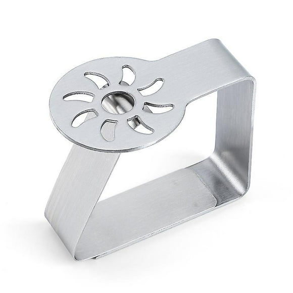 Tatum88 Table Cloth Clip Set, Sun Design, Stainless Steel, Outdoor, Silver, 4 Pieces Pack